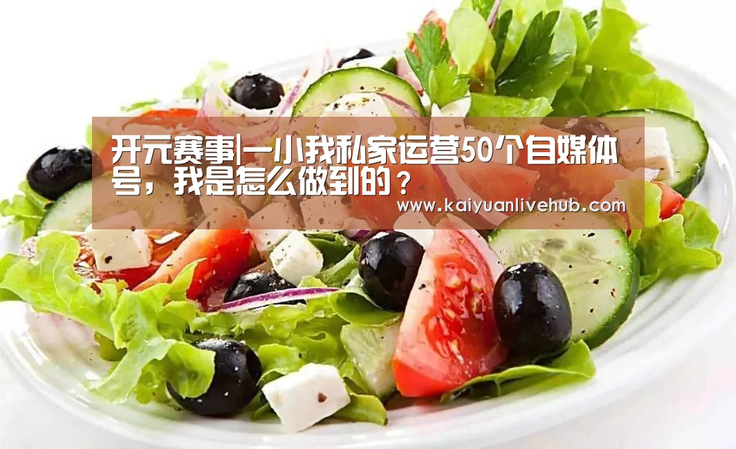 开元赛事|一小我私家运营50个自媒体号,我是怎么做到的?(图3) 开元体育